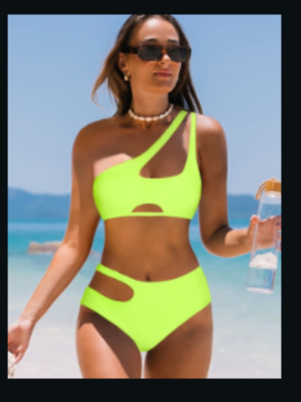 Cutout One Shoulder Neon Yellow
Bikini Set X1